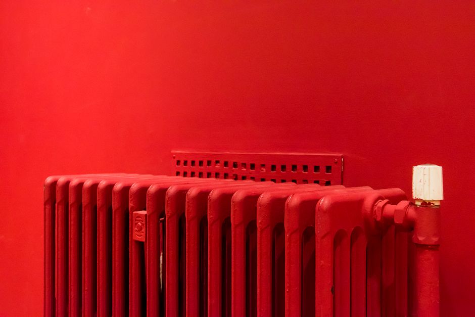 Modern home furnace unit installation